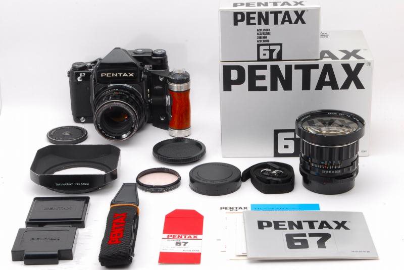 Pentax 67+TTL Finder,105mm f2.4,55mm f3.5買取18万